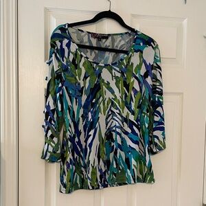 Peck & Peck Multicolor Abstract Blouse
